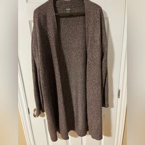 Women's Brown Open Front Sweater